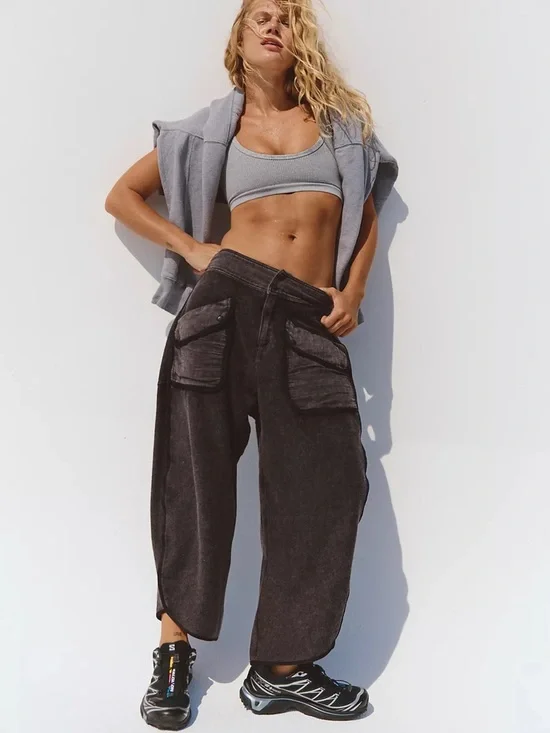 FP Movement "Timko Pants" Wide Leg Black Pants Size L - Picture 1 of 16